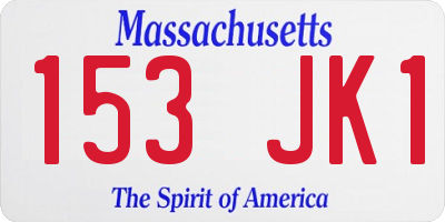 MA license plate 153JK1
