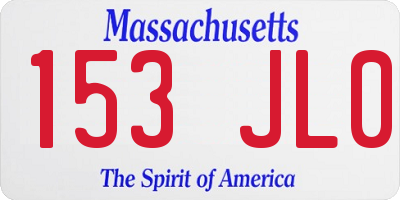 MA license plate 153JL0
