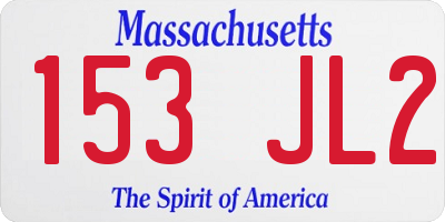 MA license plate 153JL2