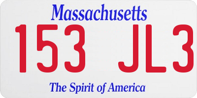 MA license plate 153JL3