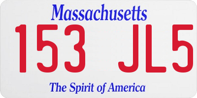 MA license plate 153JL5
