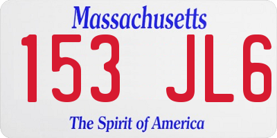 MA license plate 153JL6