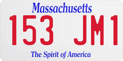 MA license plate 153JM1