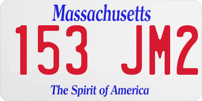 MA license plate 153JM2