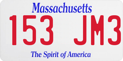 MA license plate 153JM3