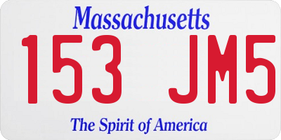 MA license plate 153JM5