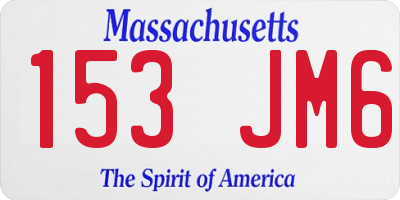 MA license plate 153JM6