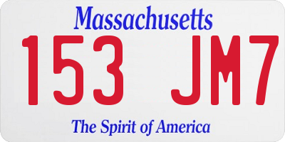 MA license plate 153JM7