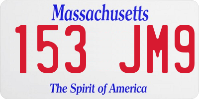 MA license plate 153JM9