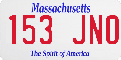 MA license plate 153JN0