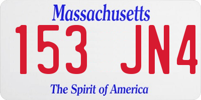 MA license plate 153JN4
