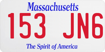 MA license plate 153JN6