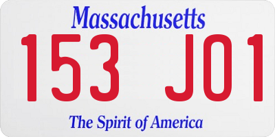 MA license plate 153JO1