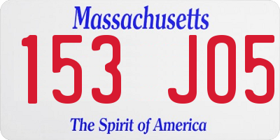 MA license plate 153JO5