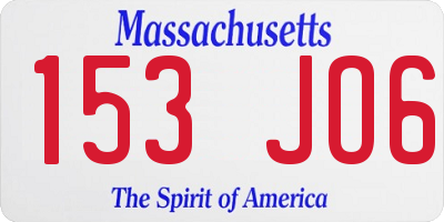MA license plate 153JO6