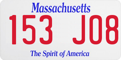 MA license plate 153JO8