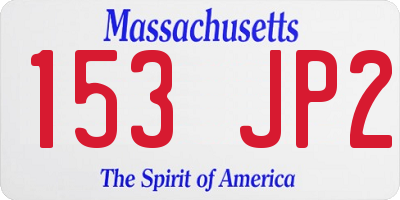 MA license plate 153JP2