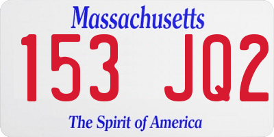 MA license plate 153JQ2