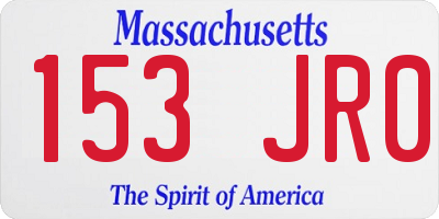 MA license plate 153JR0