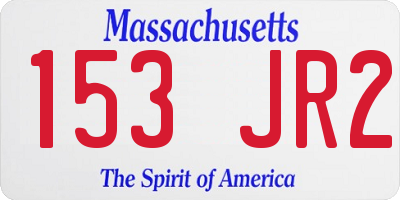 MA license plate 153JR2