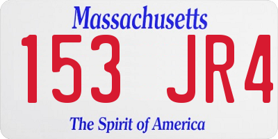 MA license plate 153JR4