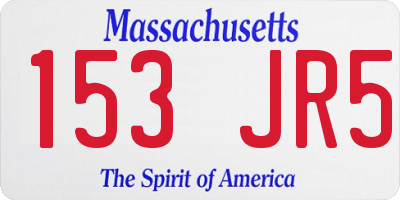 MA license plate 153JR5