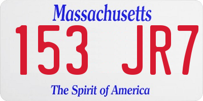 MA license plate 153JR7