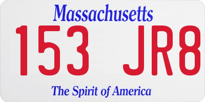MA license plate 153JR8