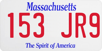MA license plate 153JR9