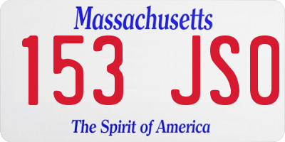 MA license plate 153JS0