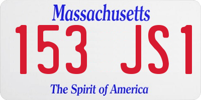 MA license plate 153JS1