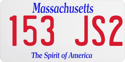 MA license plate 153JS2