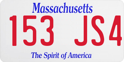MA license plate 153JS4