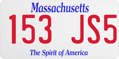 MA license plate 153JS5