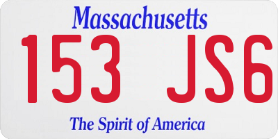 MA license plate 153JS6