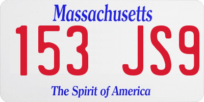 MA license plate 153JS9