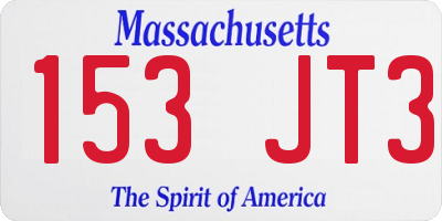 MA license plate 153JT3