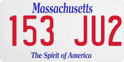 MA license plate 153JU2