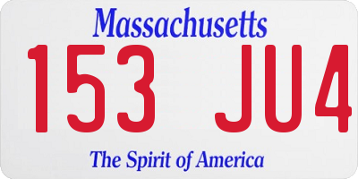 MA license plate 153JU4
