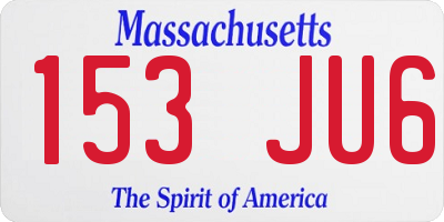 MA license plate 153JU6