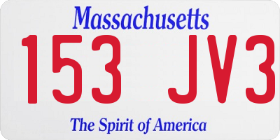 MA license plate 153JV3