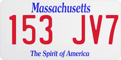 MA license plate 153JV7