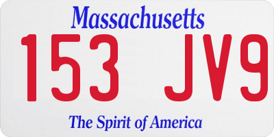MA license plate 153JV9