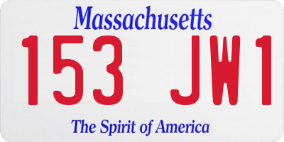 MA license plate 153JW1