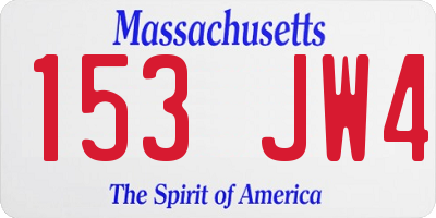 MA license plate 153JW4