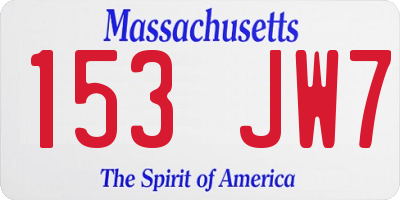 MA license plate 153JW7