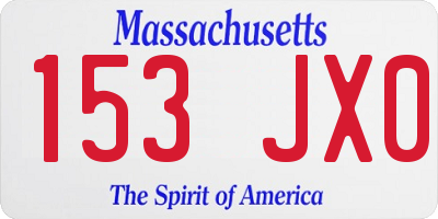 MA license plate 153JX0