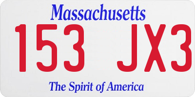 MA license plate 153JX3