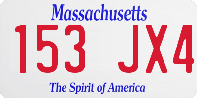 MA license plate 153JX4