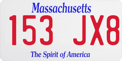 MA license plate 153JX8